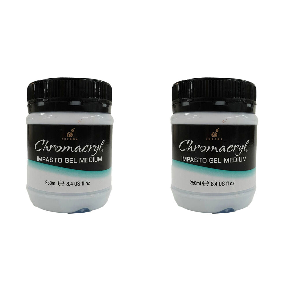 Chromacryl Thick Luminous Texture Impasto Gel Glaze Art Medium 250ml (2 Pack)