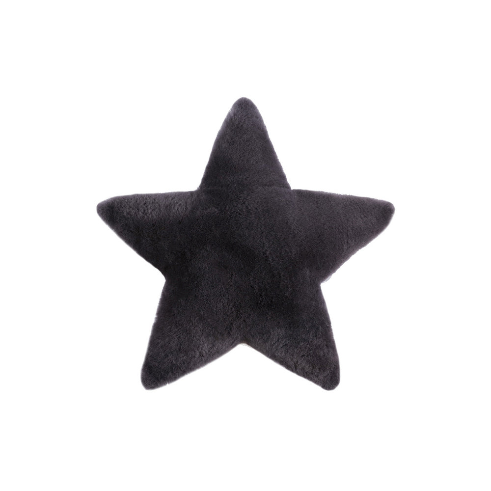 Huxford Grove Sheepskin Star Cushion Kids Room Decorative Pillow 45cm Black