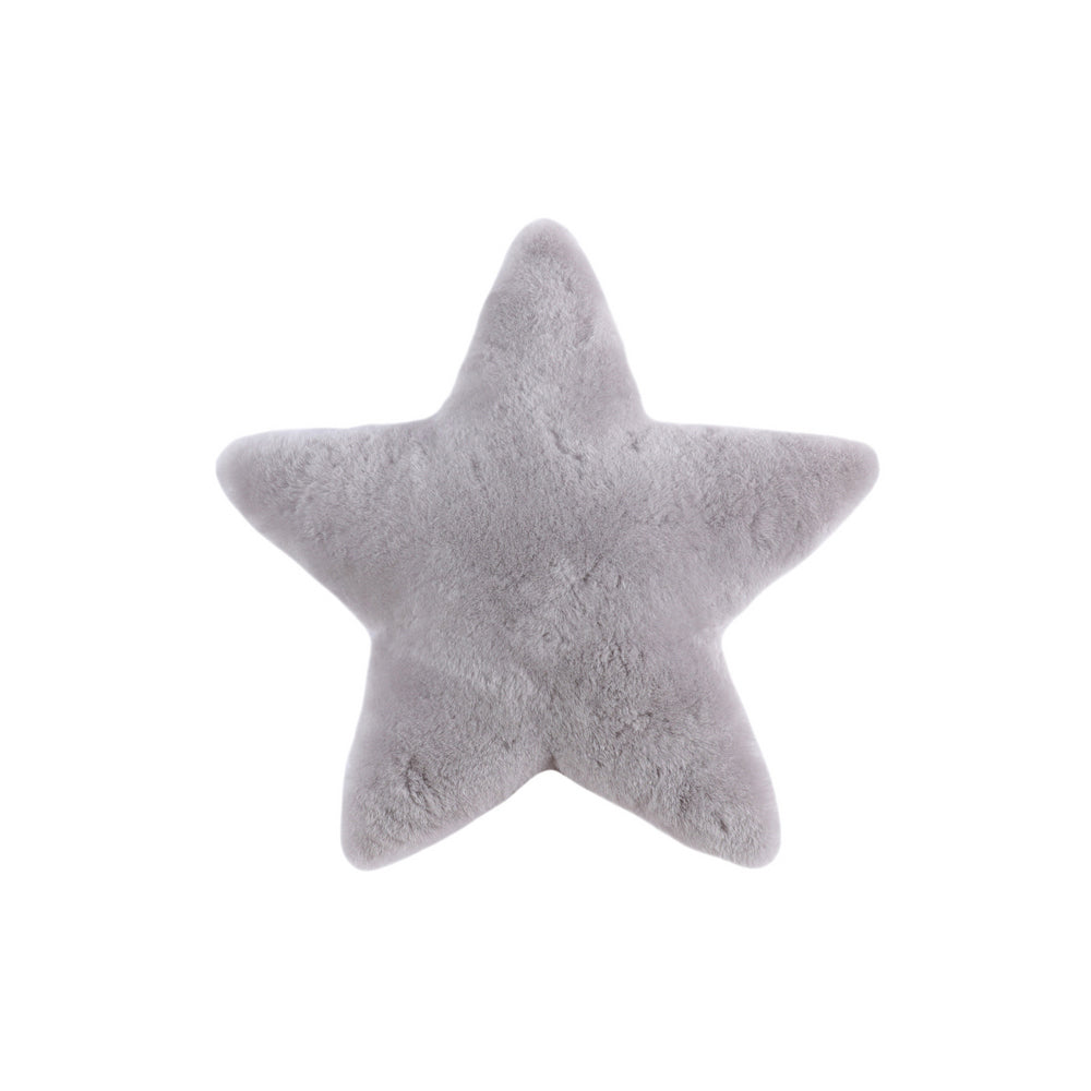Huxford Grove Sheepskin Star Cushion Kids Room Decorative Pillow 45cm Grey