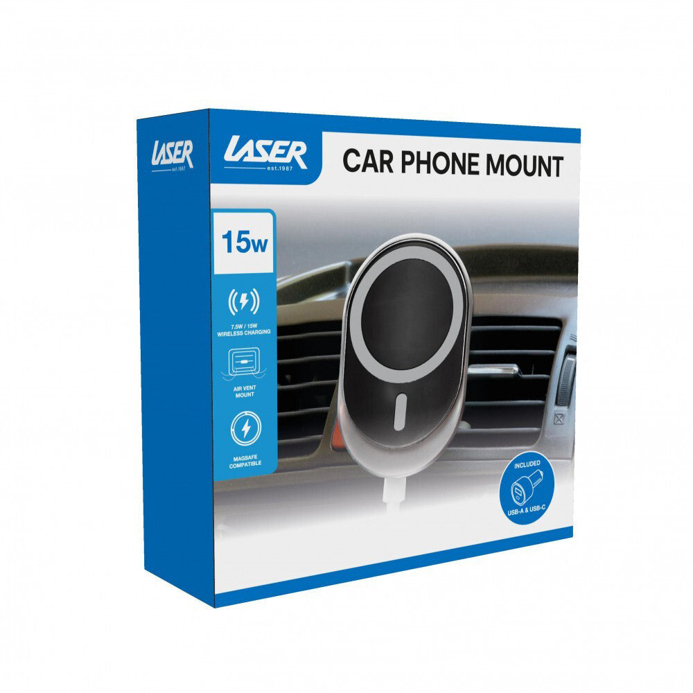 Laser 15W MagSafe Fast Wireless Charging Phone Pad Car Vent Mount For iPhone 12 — image 2