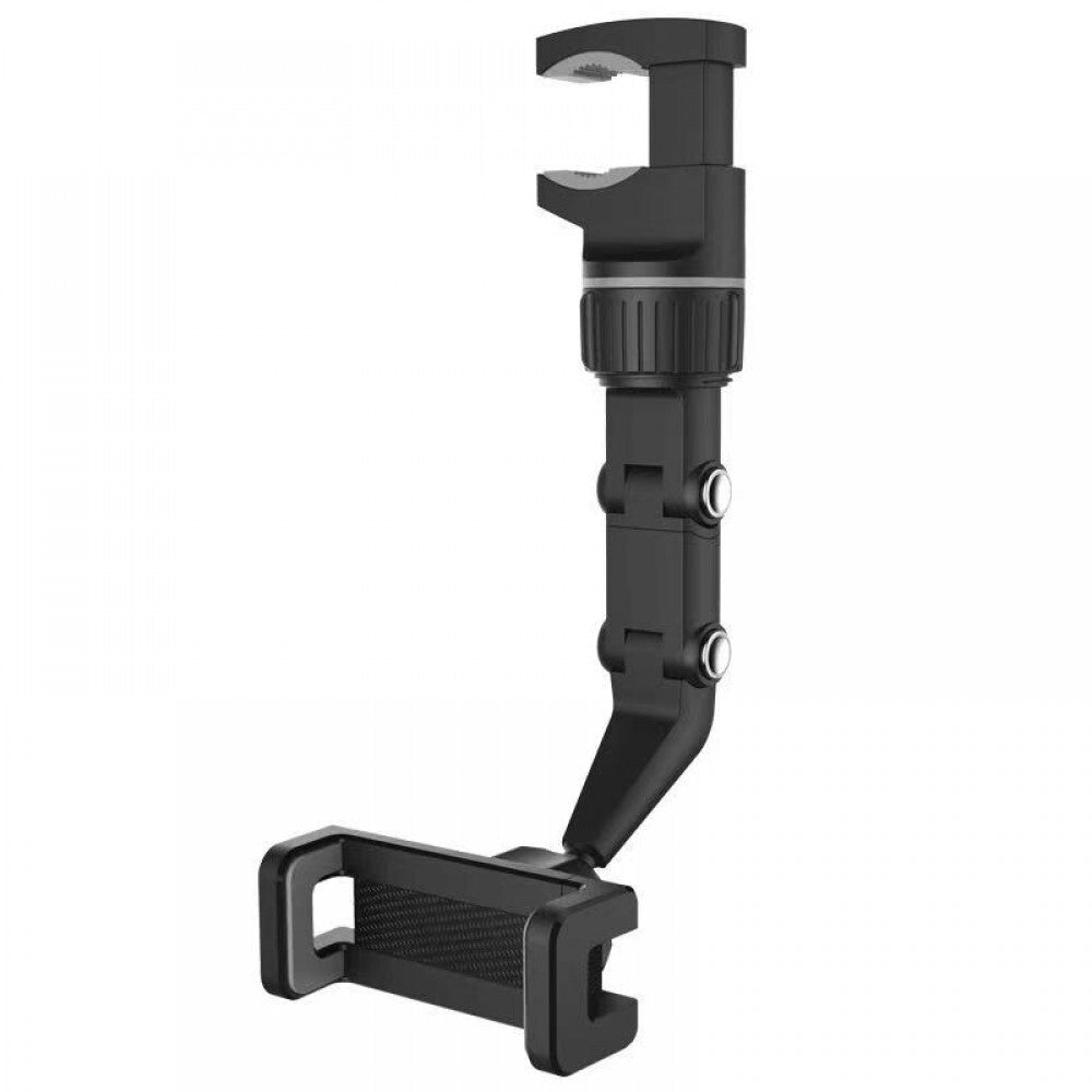 Laser Adjustable Car/Truck Phone Holder Rear Vision Mirror Mount Storage Black