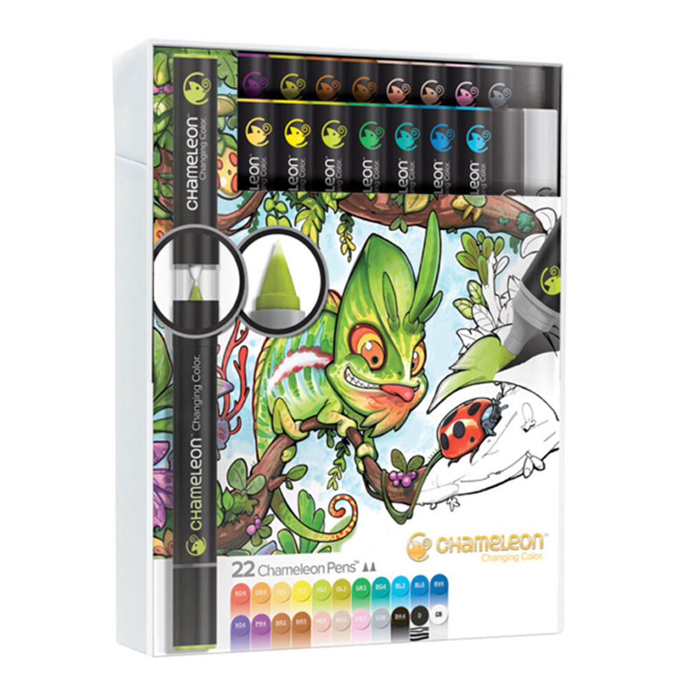Chameleon Alcohol-Based Refillable Drawing Art Pens Set Deluxe (22 Pieces)