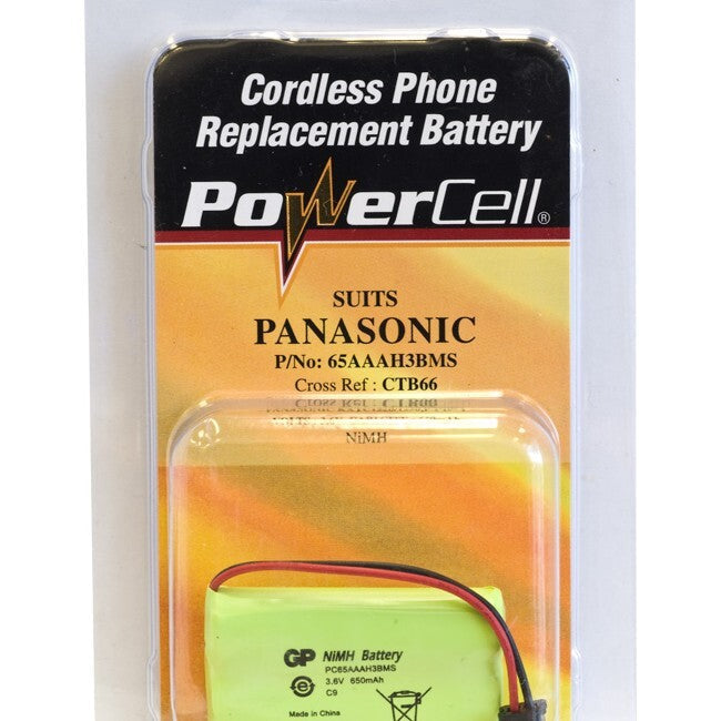 Powercell CTB66 3.6V 650mAh NiMH Cordless Phone Replacement Battery f/Panasonic — image 2
