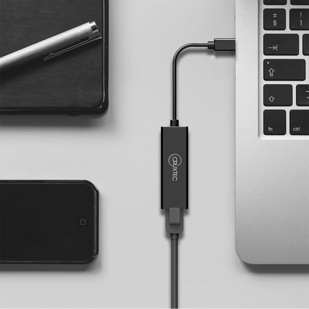 Cruxtec 10cm USB Type-C Male To RJ45 Gigabit Ethernet Network Adapter 1000Mb/s — image 4