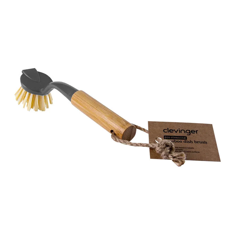 Clevinger 22cm Bamboo Eco Cleaning/Washing Scrub Bowl/Dish Brush Kitchen Sink — image 2