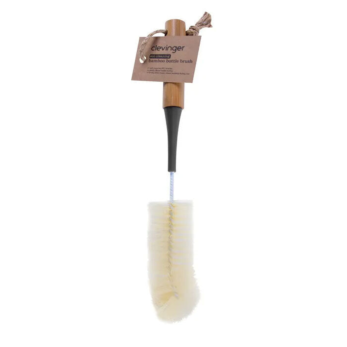 Clevinger Eco Cleaning 30cm Bamboo Bottle/Vase Brush Hand Scrub Bristle Washing — image 2