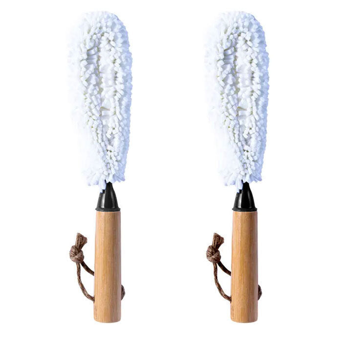 Clevinger 28cm Eco Bottle/Glass Cup Foam Stemware Bamboo Scrub Cleaning Brush (2 Pack)