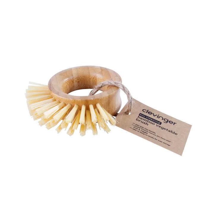 Clevinger 11cm Eco Bamboo Vegetable/Fruit Kitchen Home Scrubbing Cleaning Brush — image 2