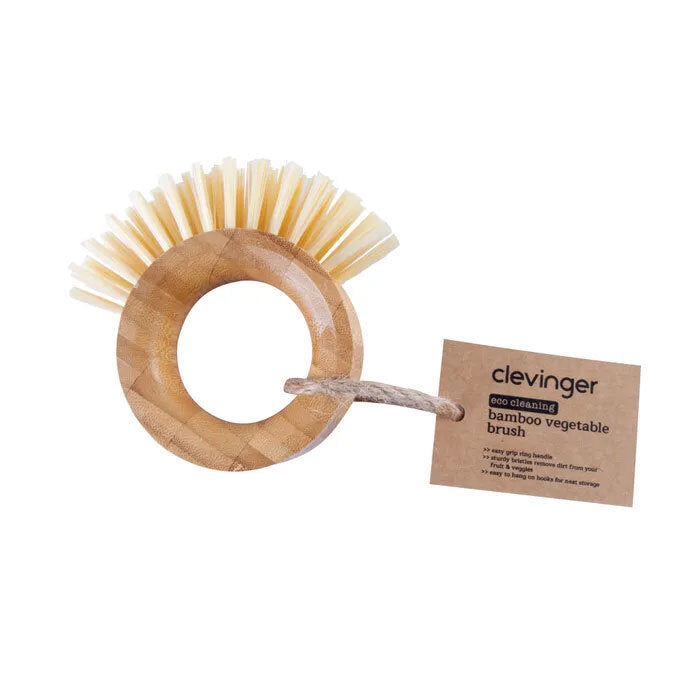 Clevinger 11cm Eco Bamboo Vegetable/Fruit Kitchen Home Scrubbing Cleaning Brush