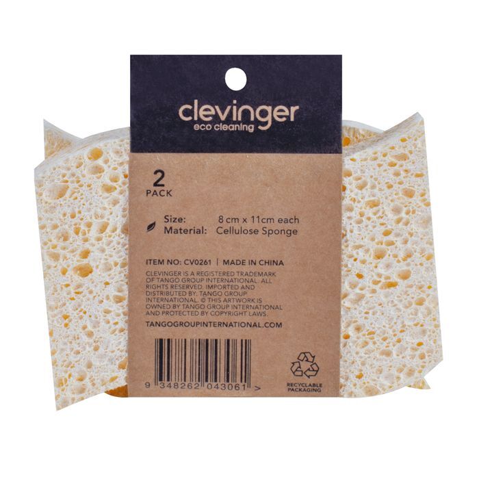 Clevinger Biodegradable Cleaning Sponges 8x11cm (2 Pieces) — image 2