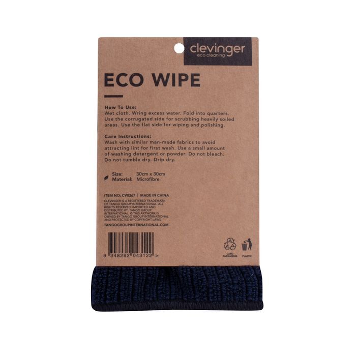 Clevinger Eco Wipe General Use Microfibre Cleaning Wipe 30x30cm Assorted (3 Pack) — image 7