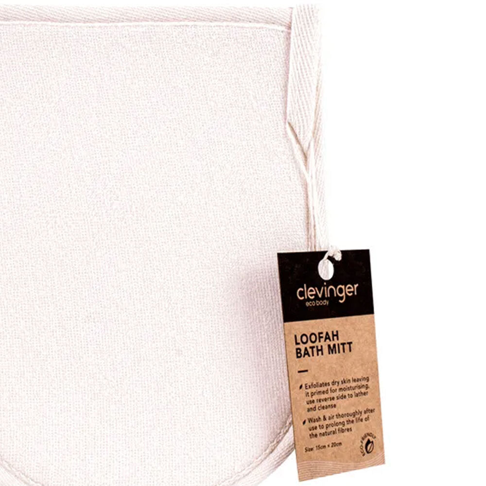 Clevinger Eco Loofah Exfoliating Bath/Shower Scrubbing Mitt/Glove 15x20cm — image 2
