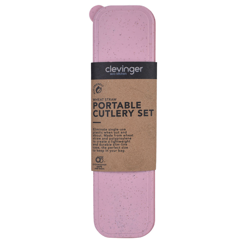 Clevinger Wheat Straw Portable Slim-Line Cutlery Set w/ Container Assorted (6 Pack) — image 4