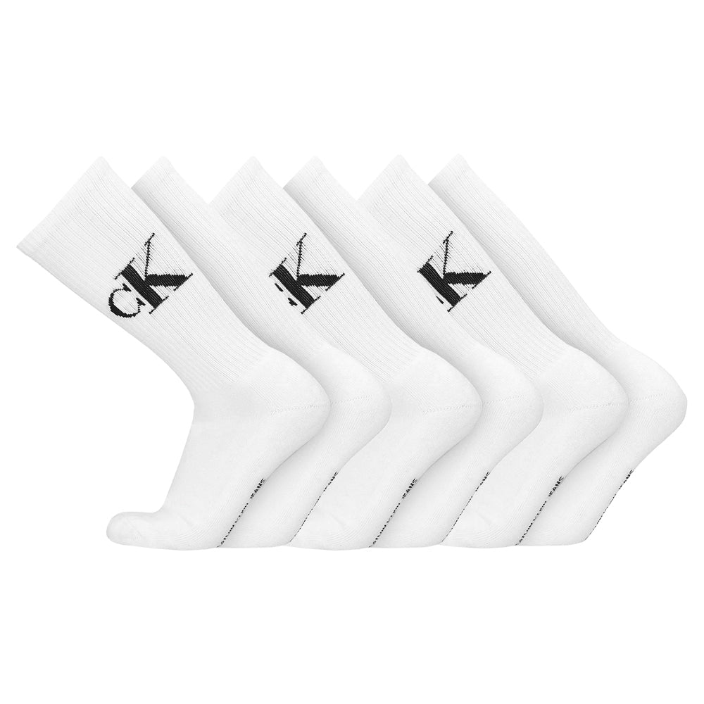 Calvin Klein Men's One Size 1/2 Terry Cushion Crew Socks White Assorted (6 Pack)