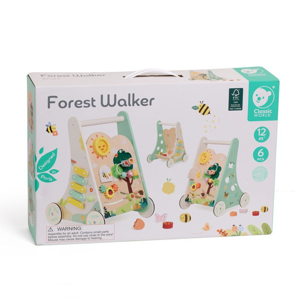 Classic World 12M+ 2-in-1 Multifunctional Forest Baby Walker with Activities