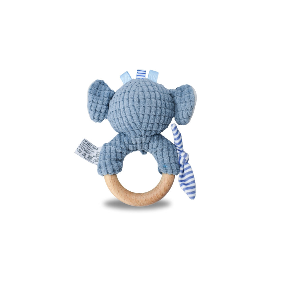 Koala Dream Snuggle Buddy Trunks Elephant Wood Baby/Infant Ring Rattle Blue 0M+ — image 2