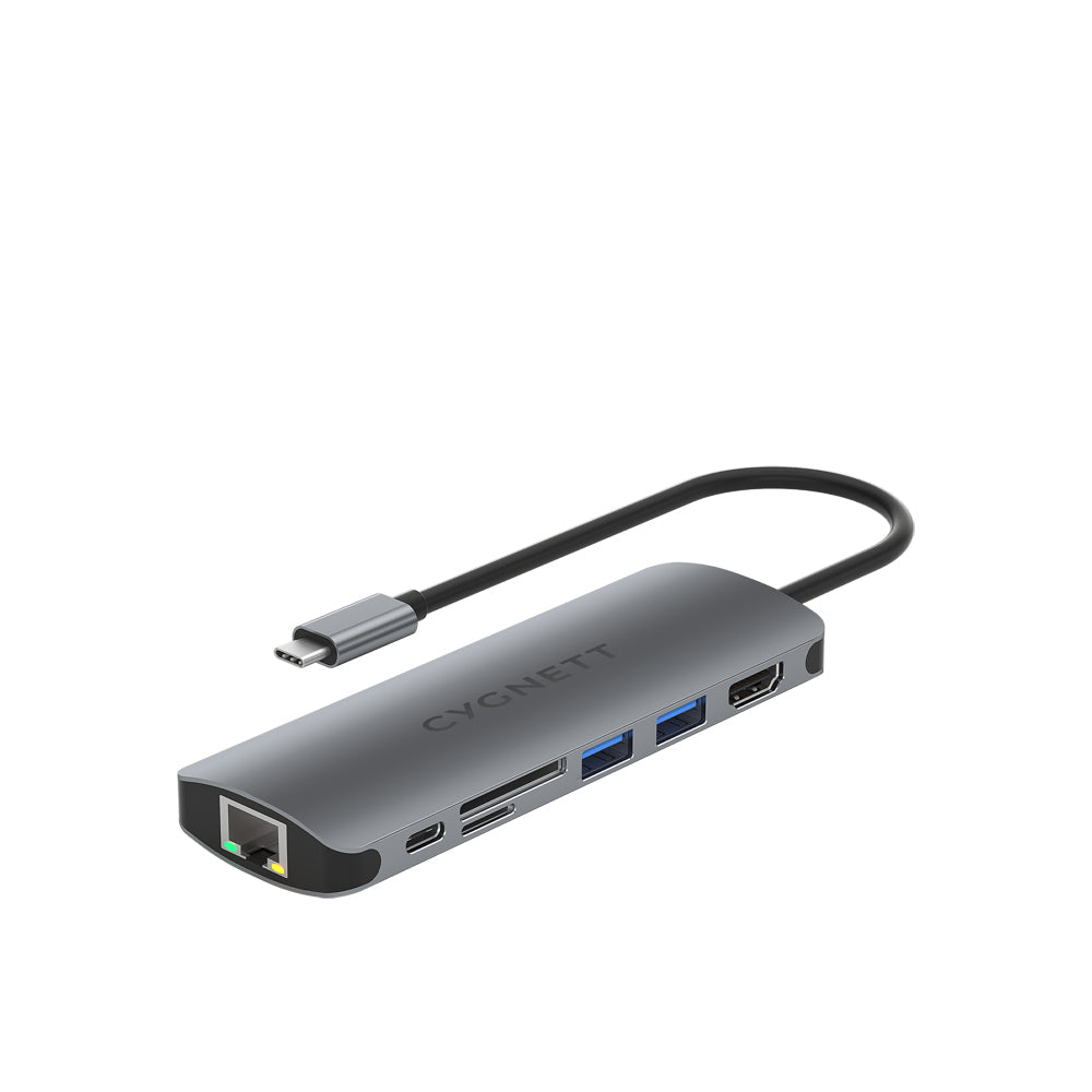 Cygnett 7-in-1 Unite DeskMate 100W USB-C Hub Single 4K HDMI Multiport Adapter