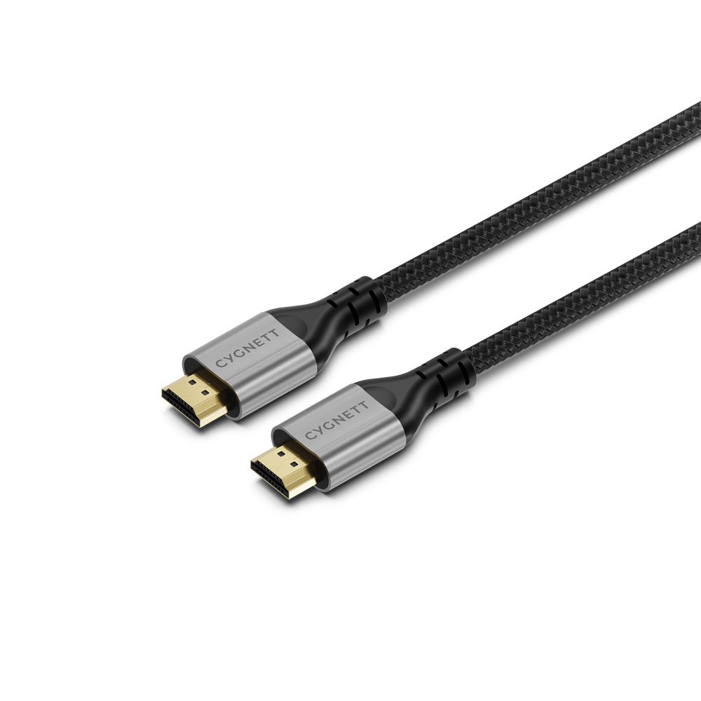 Cygnett Unite 8K Resolution HDMI to HDMI Braided Durable HD Cable 1.5m Black (2 Pack)