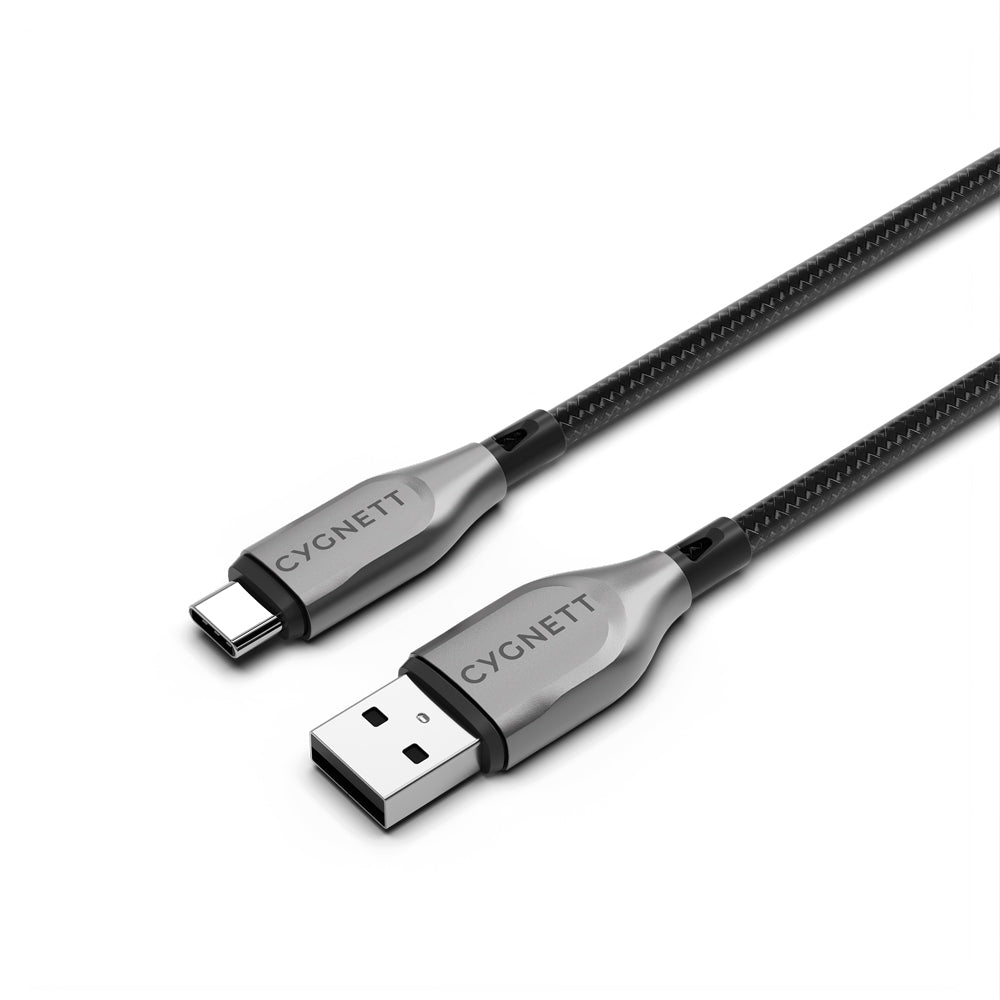 Cygnett Armoured USB-C to USB-A Charger & Data Sync Transfer Cable 1M Black