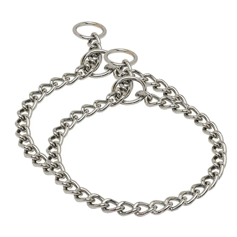 Royale 50cm Pet/Dog Strap Silver Metal Chain Training Harness Collar (2 Pack)