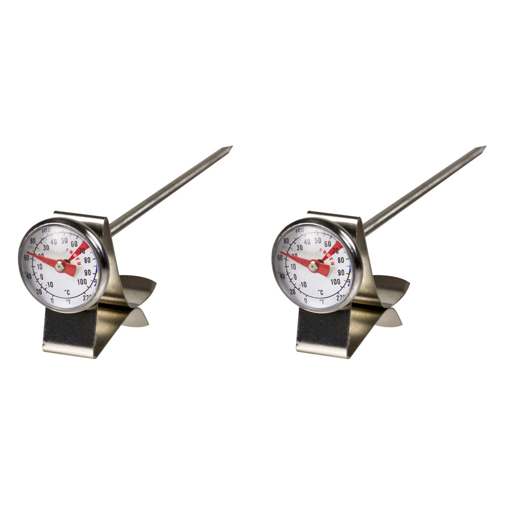 Davis & Waddell Milk Frothing 13cm -10°C to 100°C Thermometer Glass/Stainless (2 Pack)