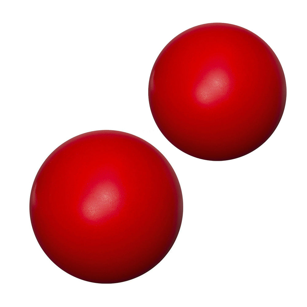Percell 6cm Solid Rubber Dog Toy Ball Red (2 Pack)