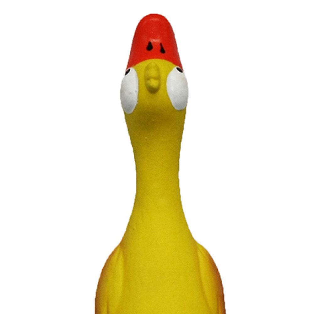 Paw Play 23cm Latex Rubber Chicken Squeaky Puppy/Dogs Play Chew Toy/Treat Yellow — image 3