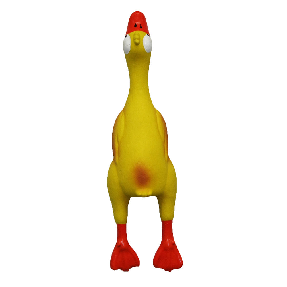 Paw Play 23cm Latex Rubber Chicken Squeaky Puppy/Dogs Play Chew Toy/Treat Yellow