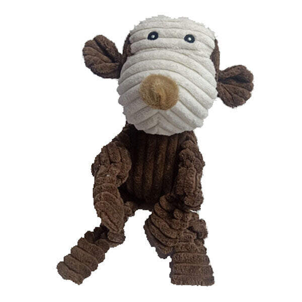 Paw Play 30cm Cow & Monkey Pet Dog/Puppy Chew Bite Toy Plush w/ Squeaker (2 Pieces) — image 3