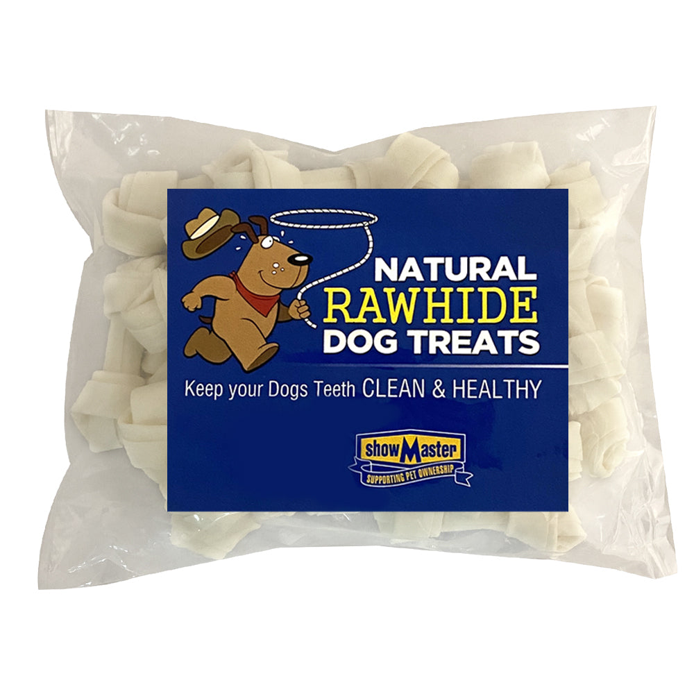 Natural Rawhide Dog/Pet Dental Treats/Chew/Twist Knotted Hide Bones (25 Pieces) — image 2