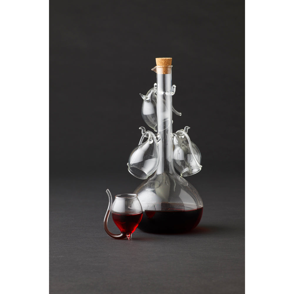 Davis & Waddell Fine Foods Port Flask/Sippers Set Flask 60ml/800ml Clear (5 Pieces)