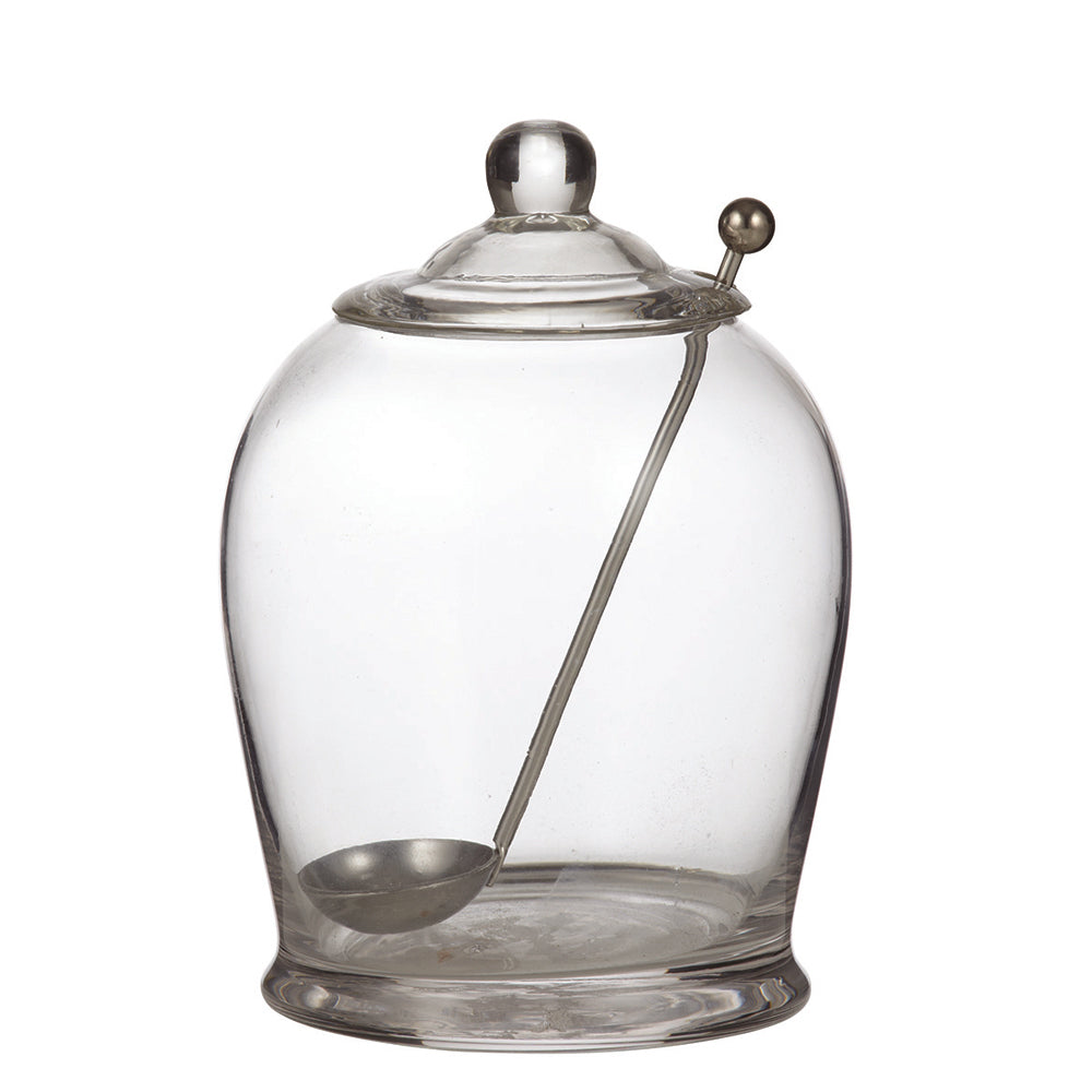 Davis & Waddell Olive Jar Container Storage w/ Stainless Steel Spoon 15cm Clear