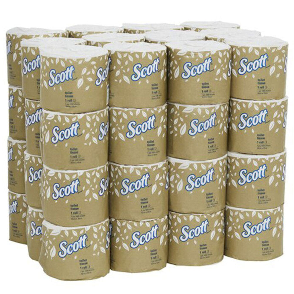 Scott 10cm Toilet Paper Roll Tissue 2 Ply 400 Sheets Individually Wrapped (48 Pack)