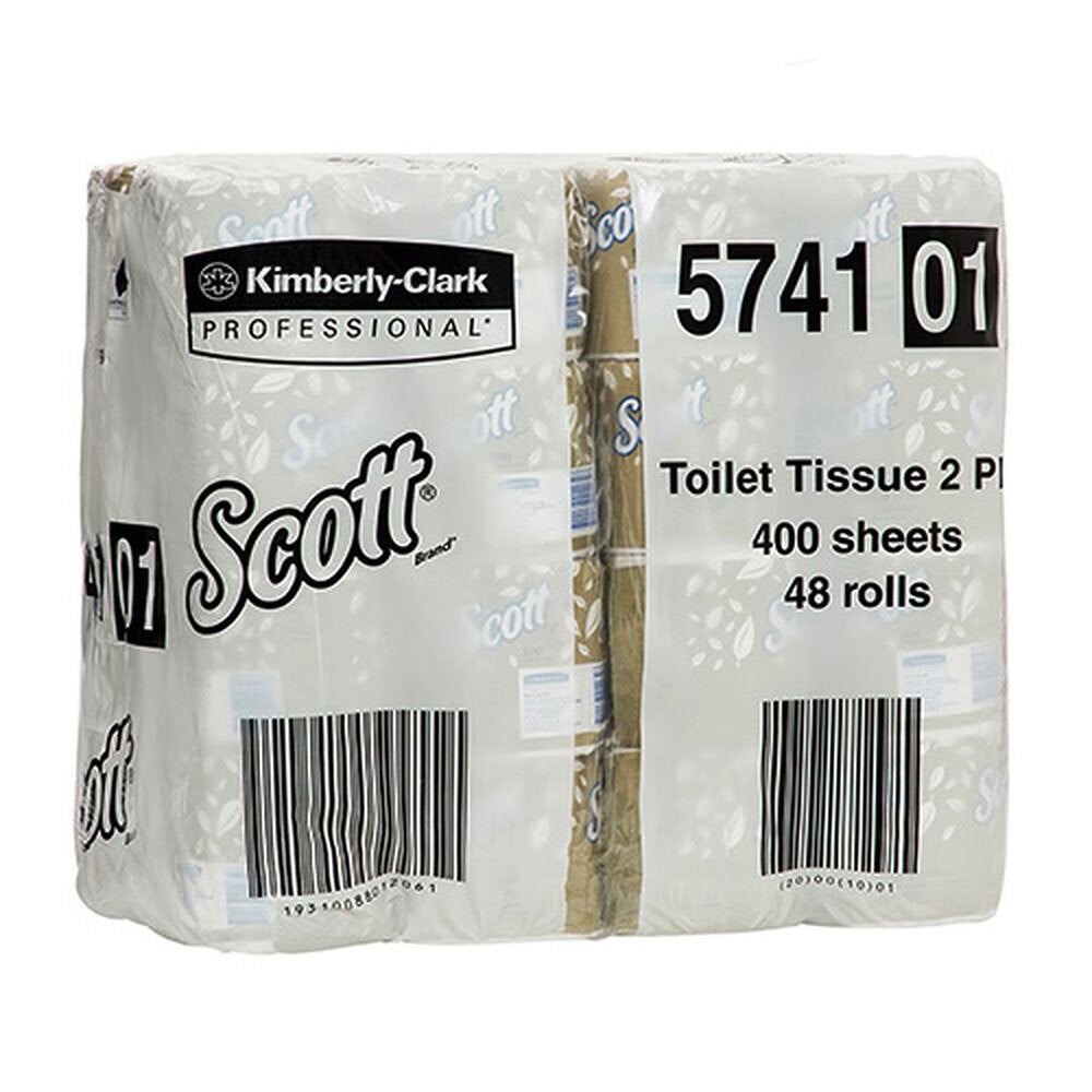 Scott 10cm Toilet Paper Roll Tissue 2 Ply 400 Sheets Individually Wrapped (48 Pack) — image 5