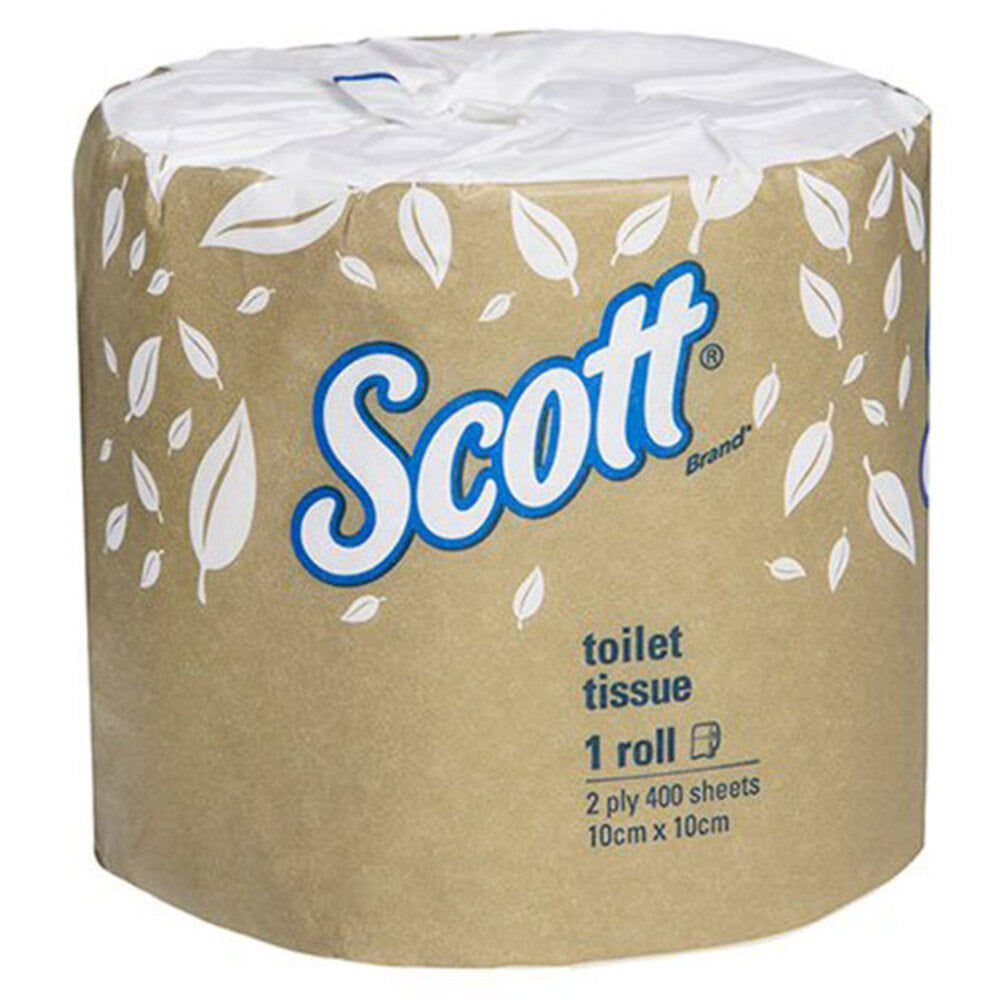 Scott 10cm Toilet Paper Roll Tissue 2 Ply 400 Sheets Individually Wrapped (48 Pack) — image 2