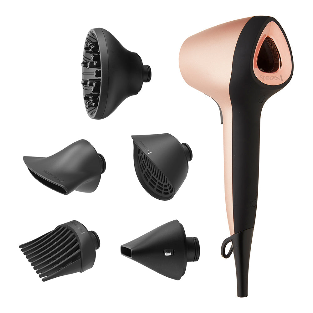 Remington 1800W Air3D Airflow Plus Smooth Blow Dry Styling Combs Hair Dryer (6 Pieces)