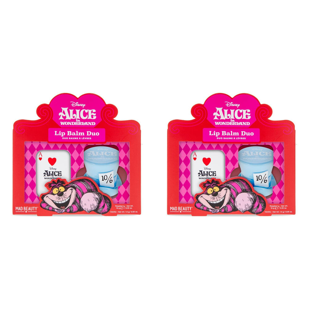 Disney Alice in Wonderland Tinned Lip Balm Duo Raspberry & Vanilla (2 Pack)