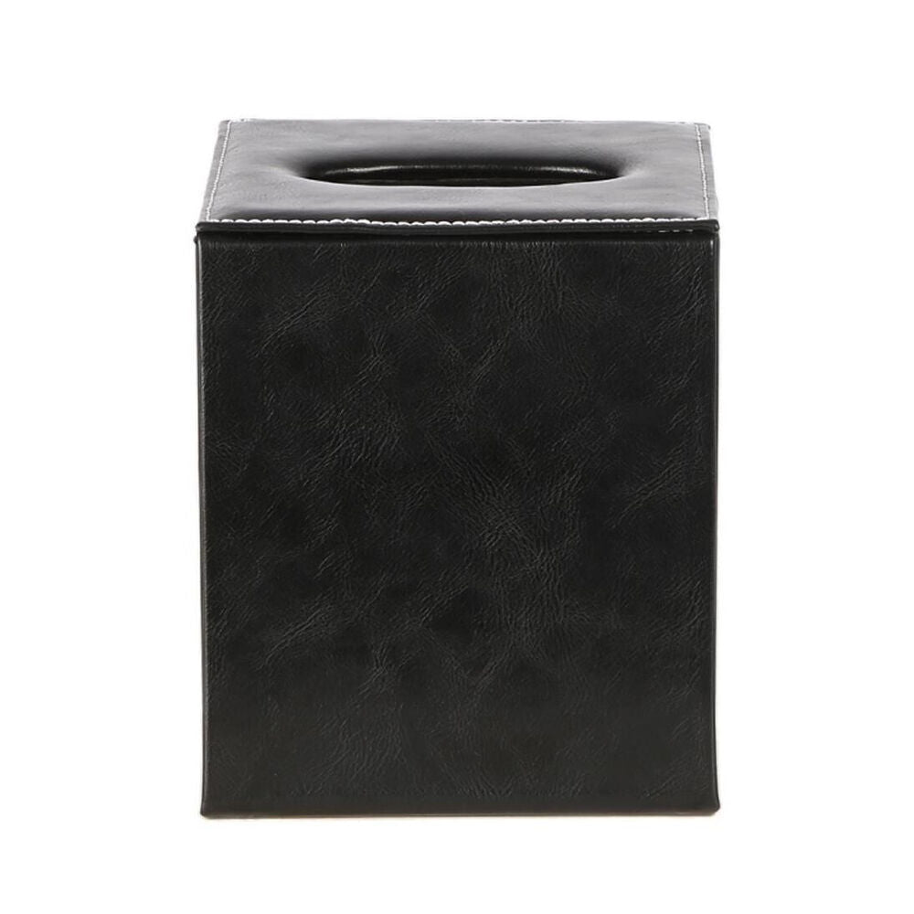 Belle Genieve Leather Square Tissue Box 13.5x15.5cm - Black (2 Pack) — image 2