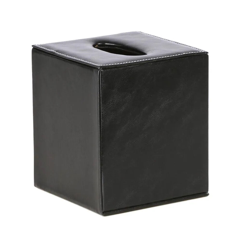 Belle Genieve Leather Square Tissue Box 13.5x15.5cm - Black (2 Pack) — image 3