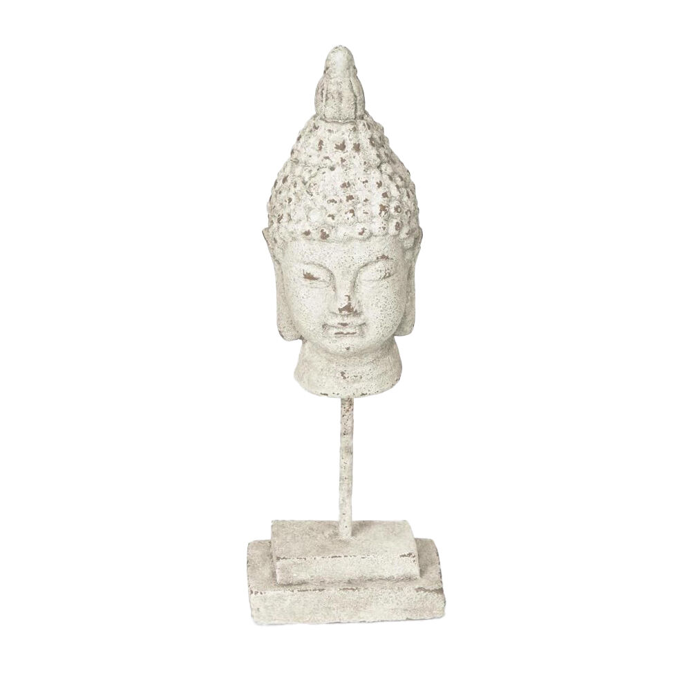Belle Cement Buddha On Stand Sculpture/Ornament Home Decor 17x47cm Grey