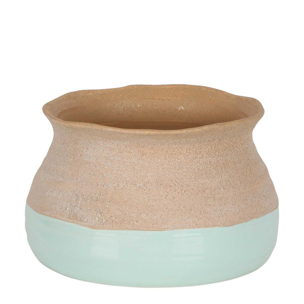 Belle Anka Ceramic Pot Planter Large Round 20cm Flower/Plant Container Soft Sage