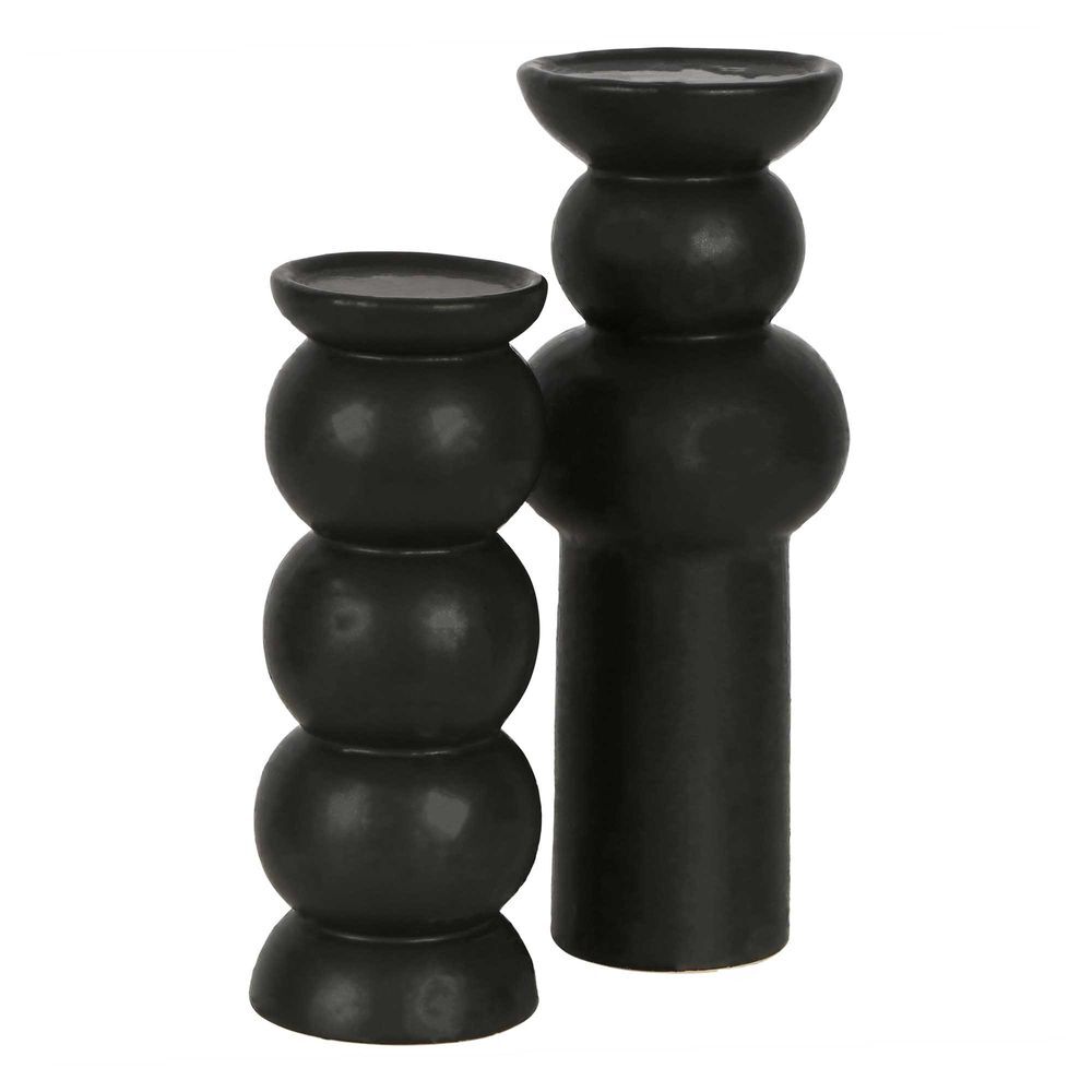 Belle Warham Ceramic Candle Stick Stand Display Holder 25.5cm - Black — image 2