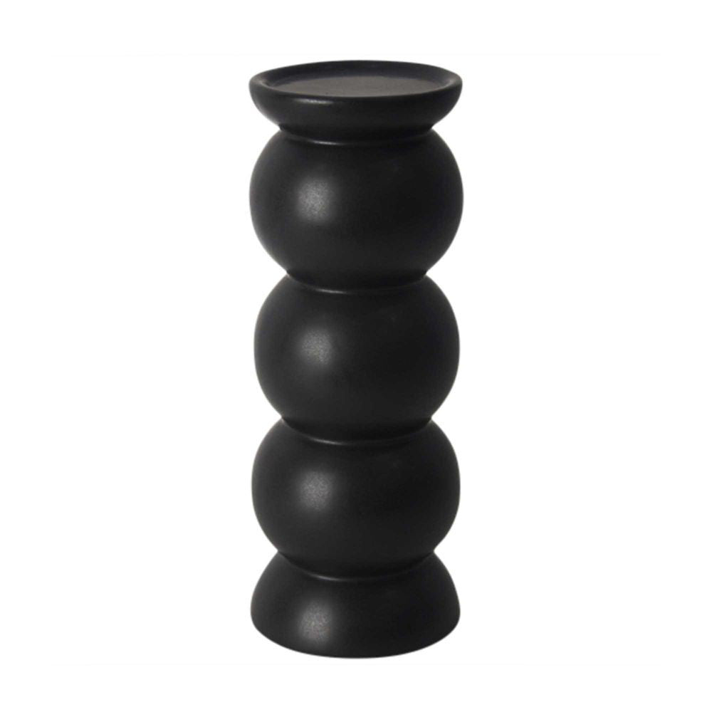 Belle Warham Ceramic Candle Stick Stand Display Holder 25.5cm - Black