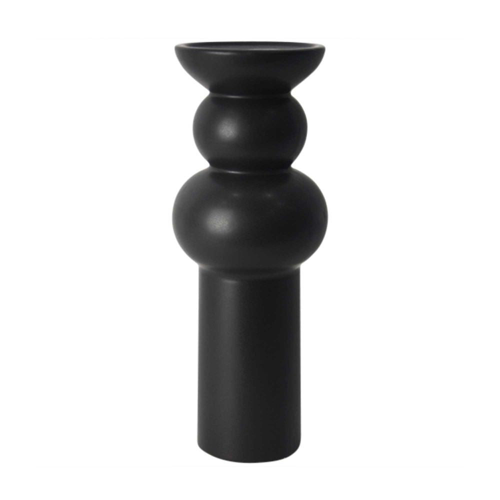 Belle Warlet Ceramic Candle Stick Stand Didsplay Holder Storage Decor 31cm Black