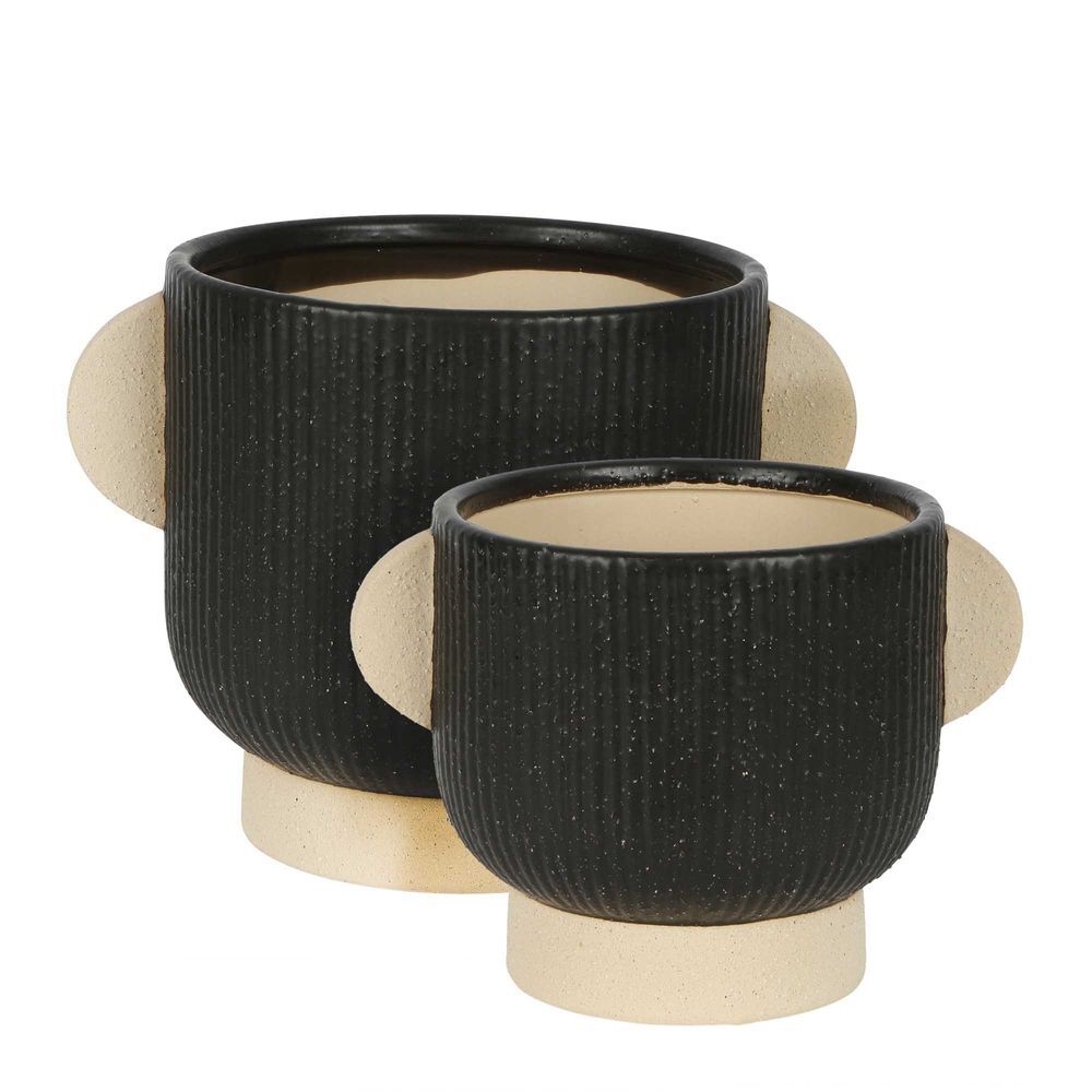 Belle Cartez Ceramic Pot Planter Large 31.5cm Flower/Plant Container Decor Black