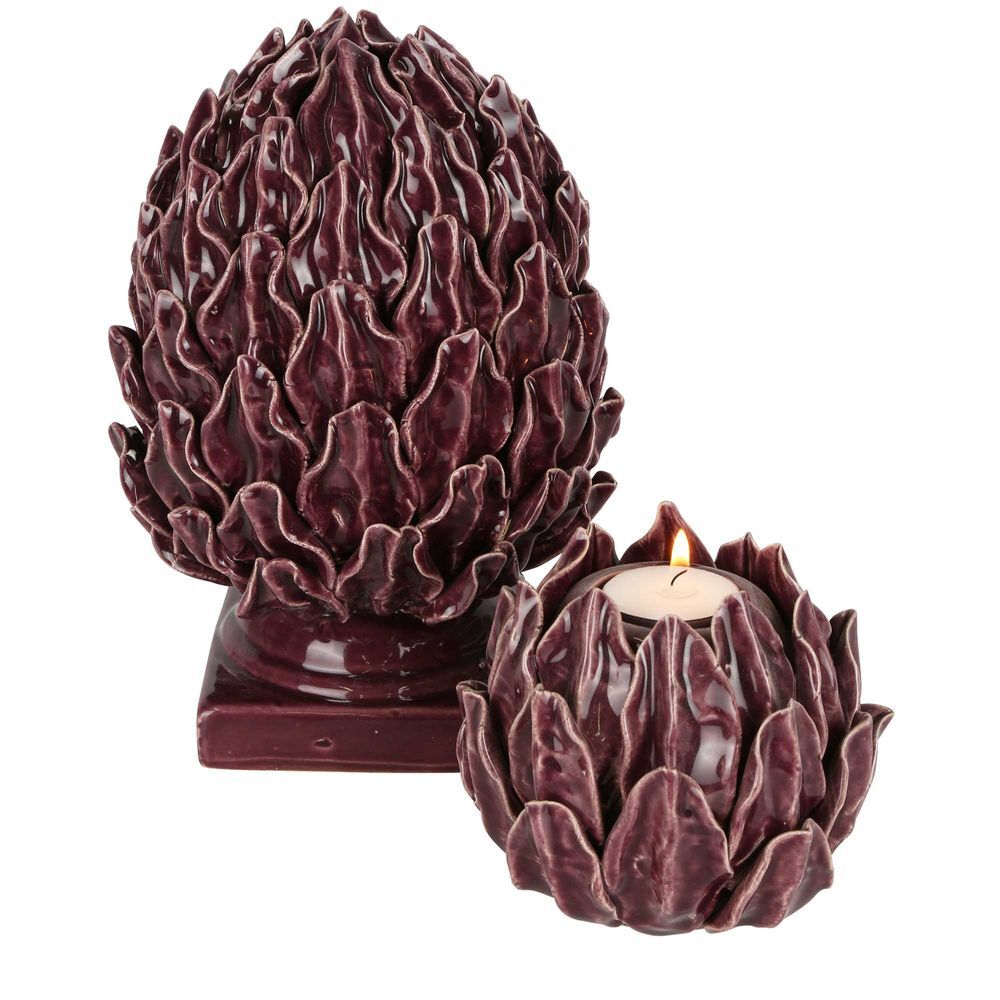 Belle Acorn Stoneware Finial 23cm Sculpture Tabletop Accent Home Decor Mulberry — image 2