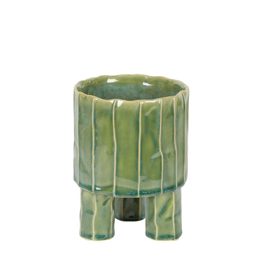 Belle Marimo 16.8cm Stoneware Mini Planter Home Decor Flower Pot Round Green