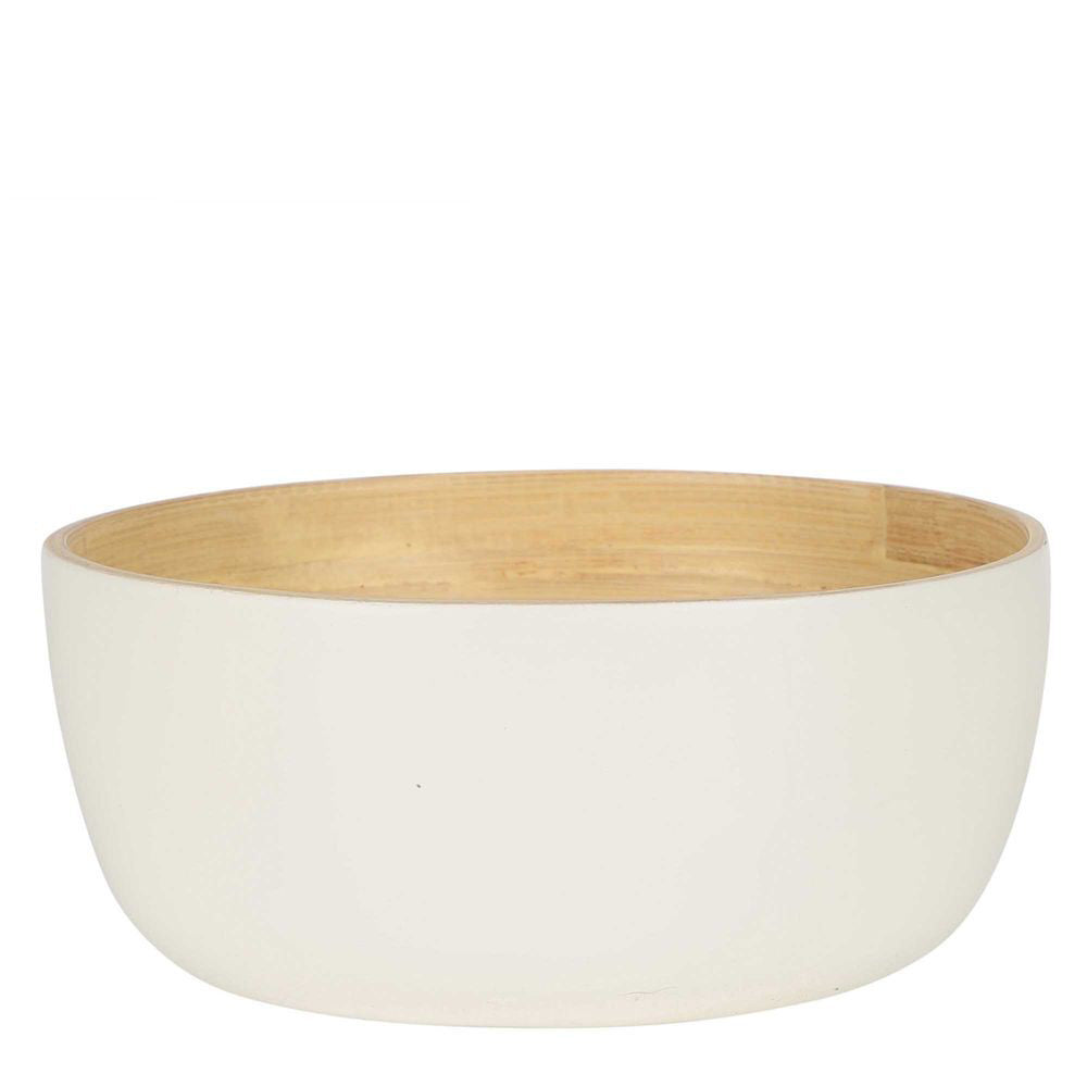 Belle Blana Small Bamboo 15cm Serving Noodle/Food Bowl Round Tableware White