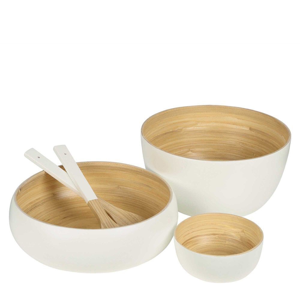 Belle Blana Small Bamboo 15cm Serving Noodle/Food Bowl Round Tableware White (4 Pack) — image 3