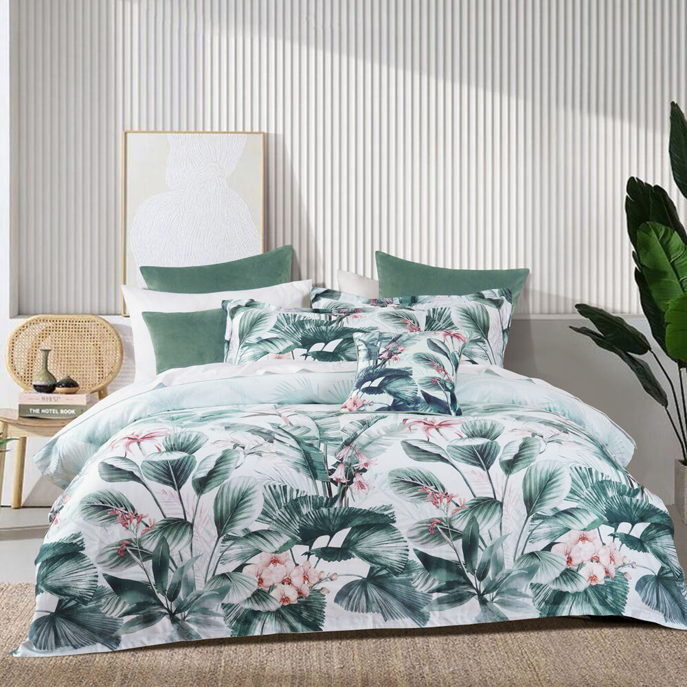 Bianca Abbey Cotton Quilt Cover Set Green